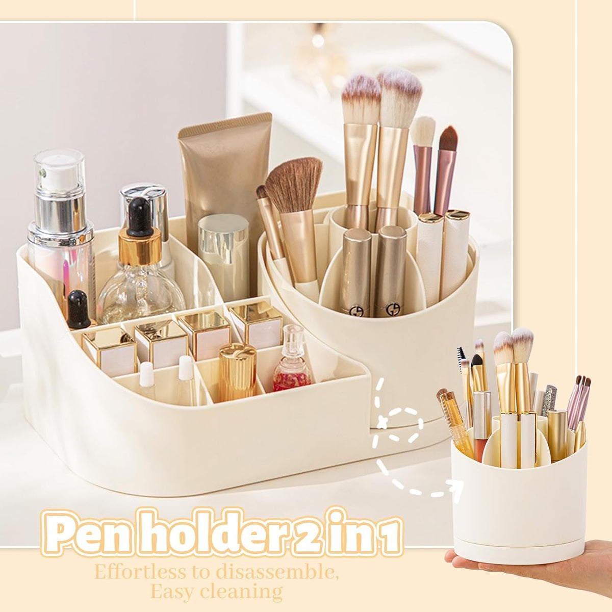Pen and Makeup Brush Multipurpose Organizer