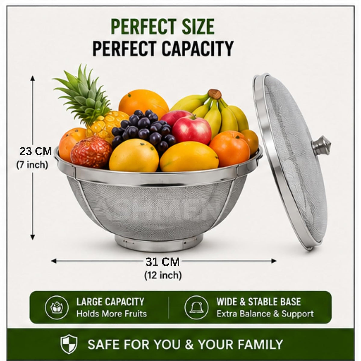 fruit Basket with Net Cover Lid